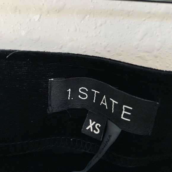 1. State Black Velvet Zip Front Asymmetrical Mini Skirt - Picture 3 of 4